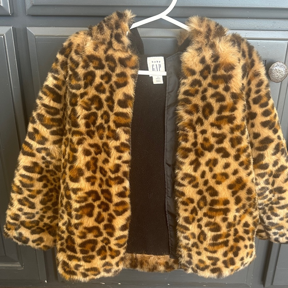 GAP Kids Leopard Faux Fur Jacket